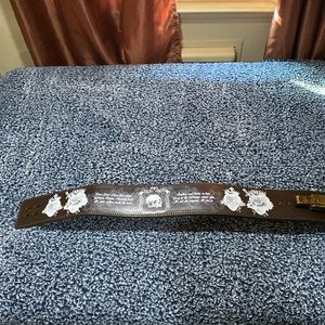 Men's Brown Leather Skull Accent Belt - Unbranded